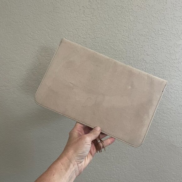 ASOS Blush Pink Faux Suede Clutch - Picture 2 of 3